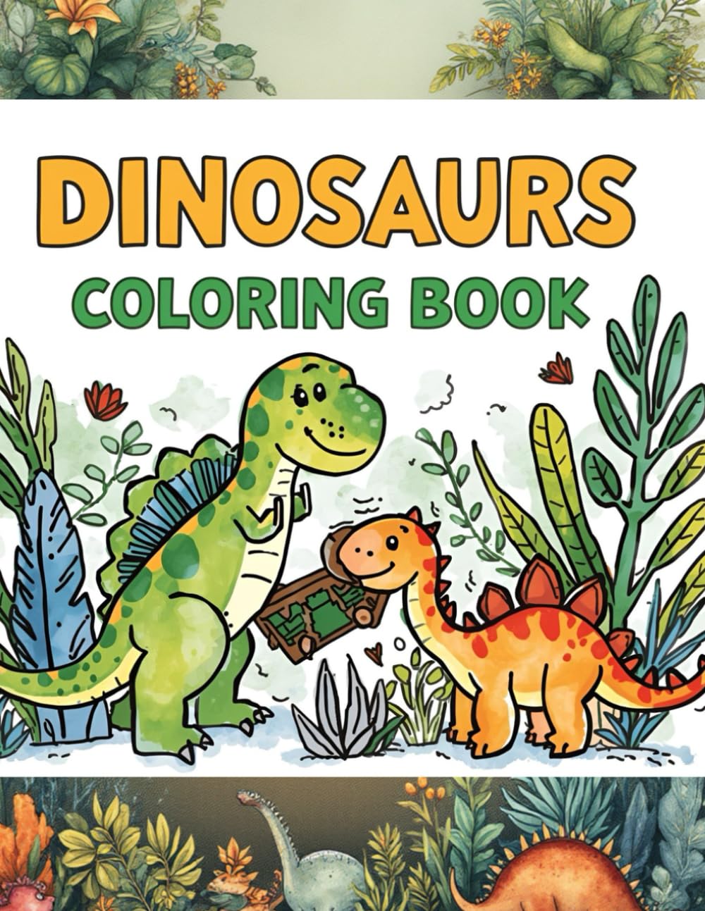 Dinosaurs coloring book: Fun and Easy Dinosaur Coloring Pages for Kids