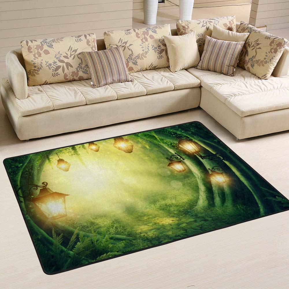 Grand tapis coloré Ruchen motif fleurs naturelles salon chambre 80x58 pouces