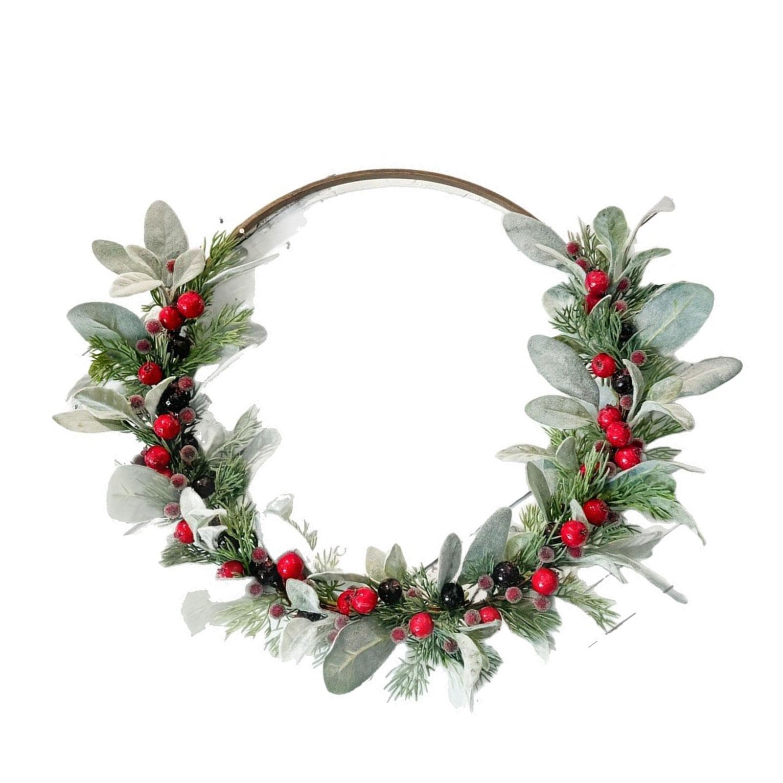 Tsophreniq Berries and Greeneries Wreath Garland for Door Window or Wedding Decoration Simulation Fruit Wreath
