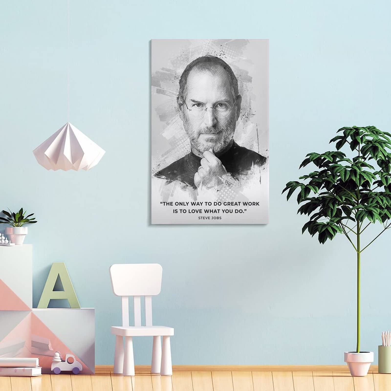 スティーブ・ジョブズ似顔絵ポスター プリント キャンバス ポスター