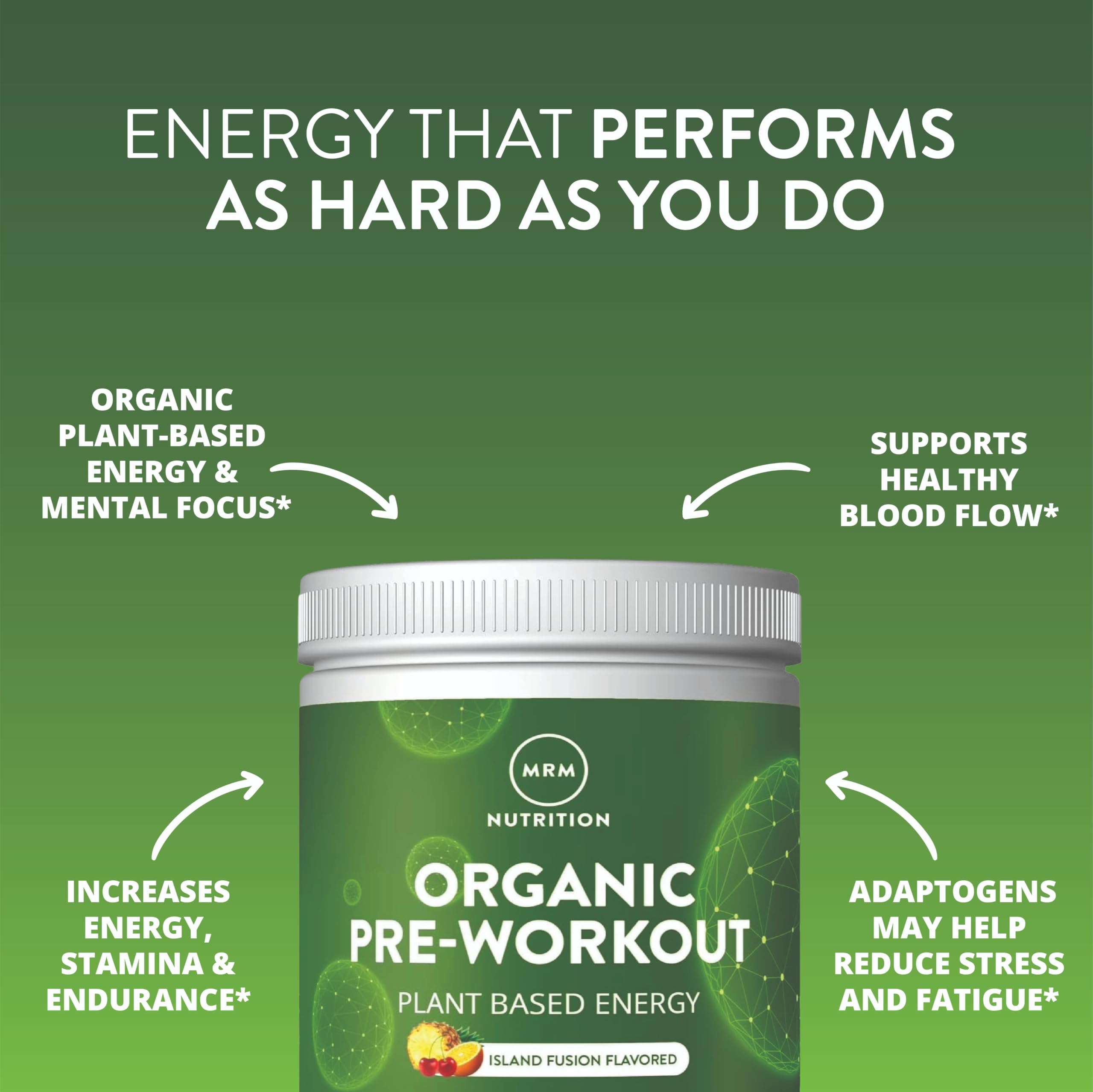 MRM Nutrition Organic Pre-Workout Powder - Island Fusion - 20 Servings — Amazon image 4