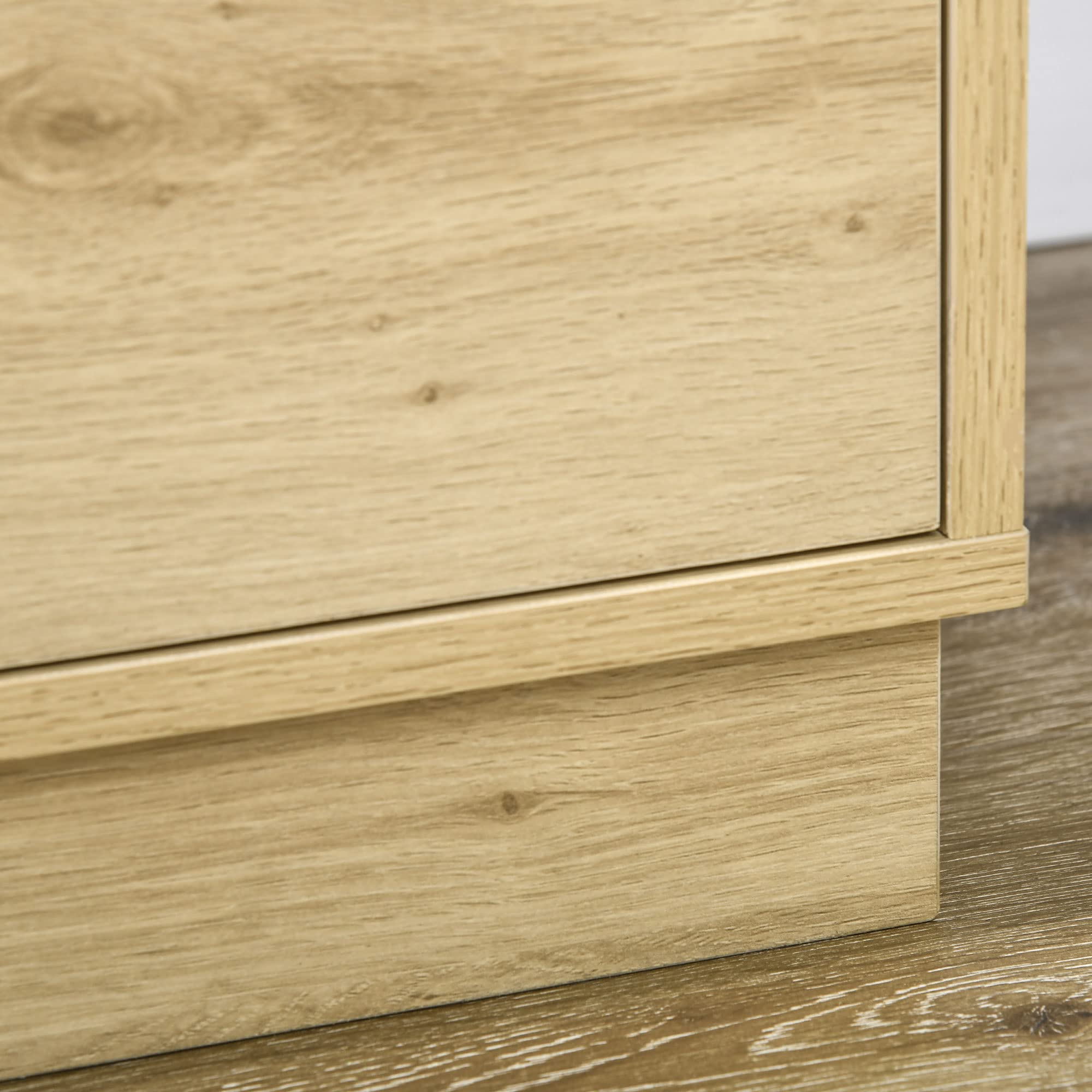 HOMCOM Cassettiera a 3 cassetti, cassettiera per camera da letto, stile bohémien, con telaio in legno, cassettiera in rattan per camera da letto, soggiorno, ingresso dim. 60 x 38 x 69 cm, legno