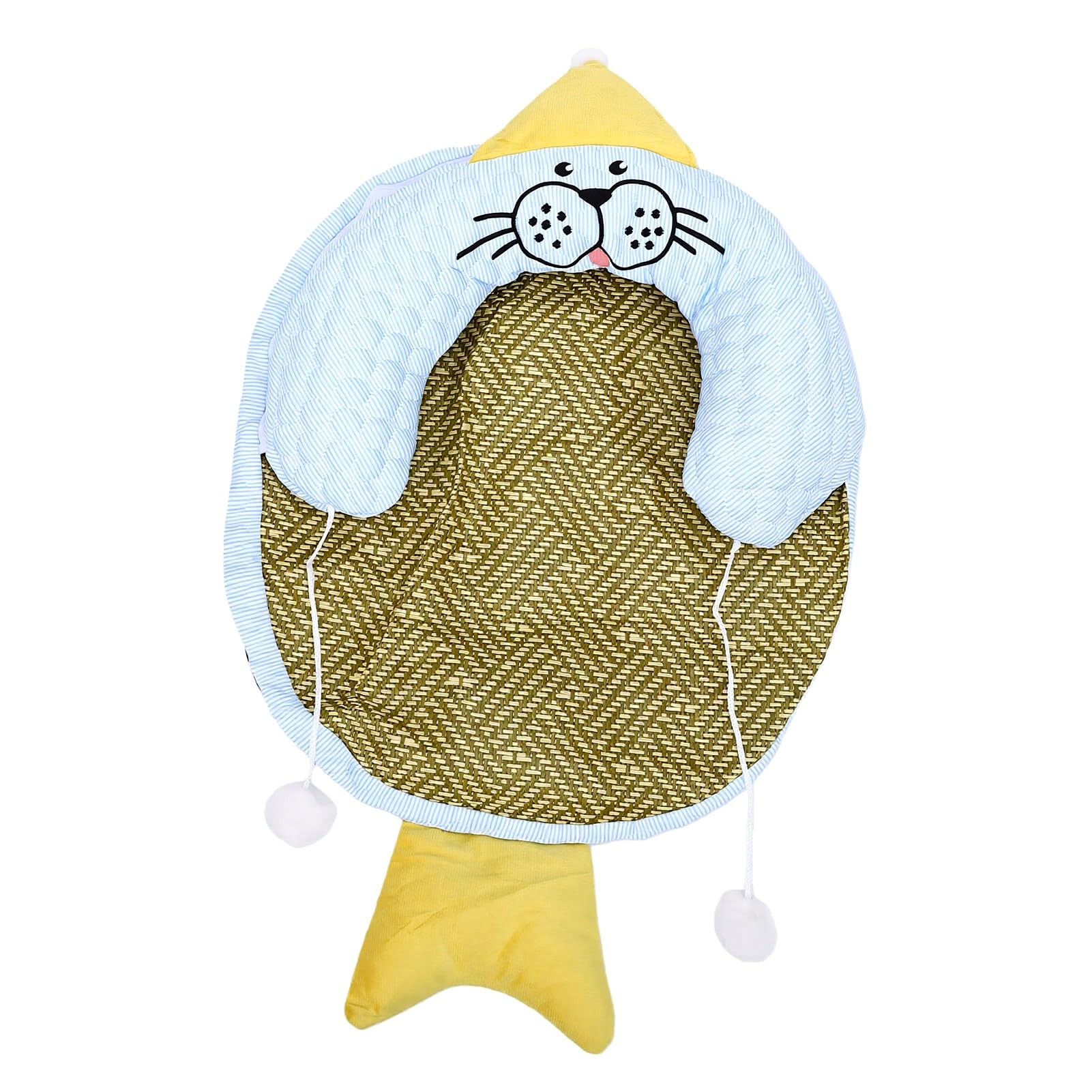 Estera de enfriamiento para perros y cama de tela de hielo para gatos con almohada Fdit