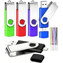 8GB USB-C Dual Flash Drive 5 Pack AGECASH 2-in-1 USB A+Type C Thumb Drive | FAT32 USBC Flash Drives USB 2.0 Memory Stick USB Jump Drives  8GB 5-Pack Colorful