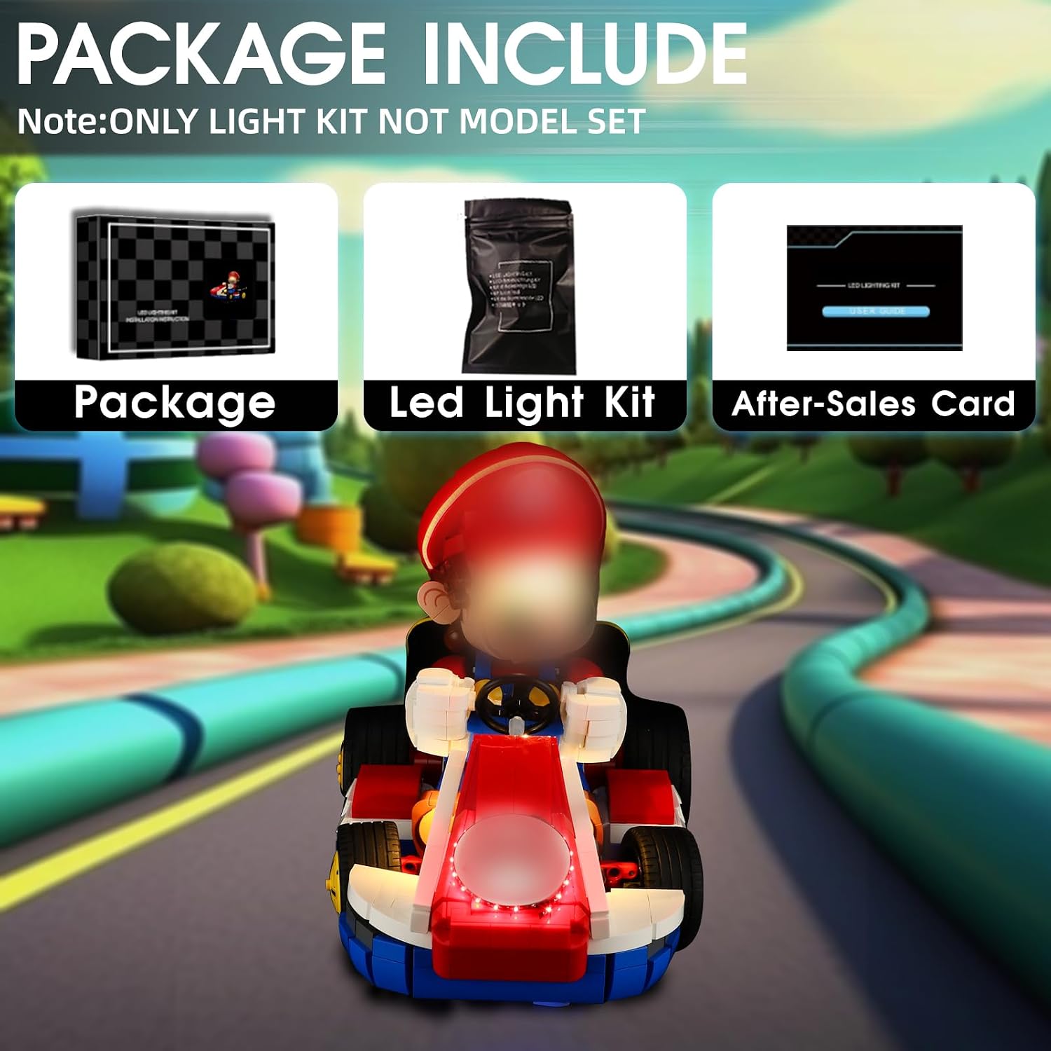 LED Light for Lego 72037 Mario Kart Mario & Standard Kart Set, Light Kit Compatible with Lego 72037 Building Blocks Model, Not Included The Model Set