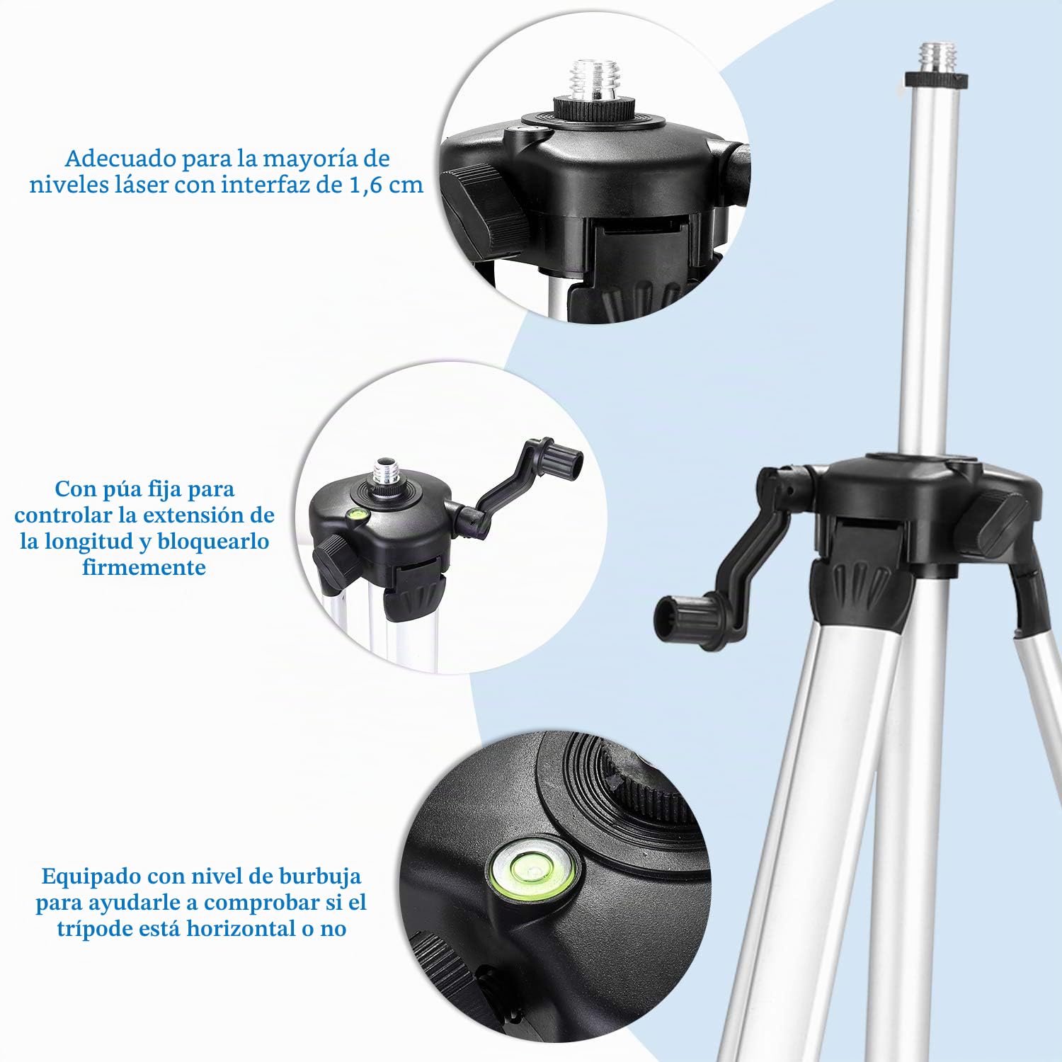 Geevorks Nivel Láser Autonivelante 3°,4D 16 Líneas Laser Nivel Verde,Batería de Litio Recargable USB,con Barra de Extensión de Aleación Ajustable de 1,2 m Alturas de Trípode (Verde, con Trípode)