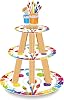 Mumufy 3 Tier Art Paint Party Cupcake Stand Decorations Artist Multicolor Party Cupcake Holder Painting Splatter Cake Dessert Holder for Paintbrush Birthday Baby Shower Supplies