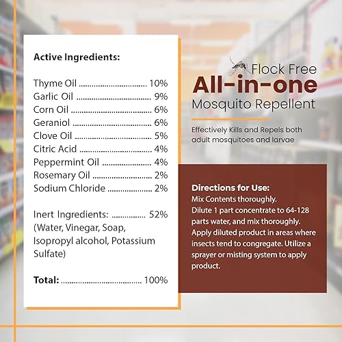 Miniatura 2 de Concentrado en aerosol natural para control de mosquitos, repele tanto mosquitos adultos como larvas, concentrado de 32 onzas, hace hasta 32 galones