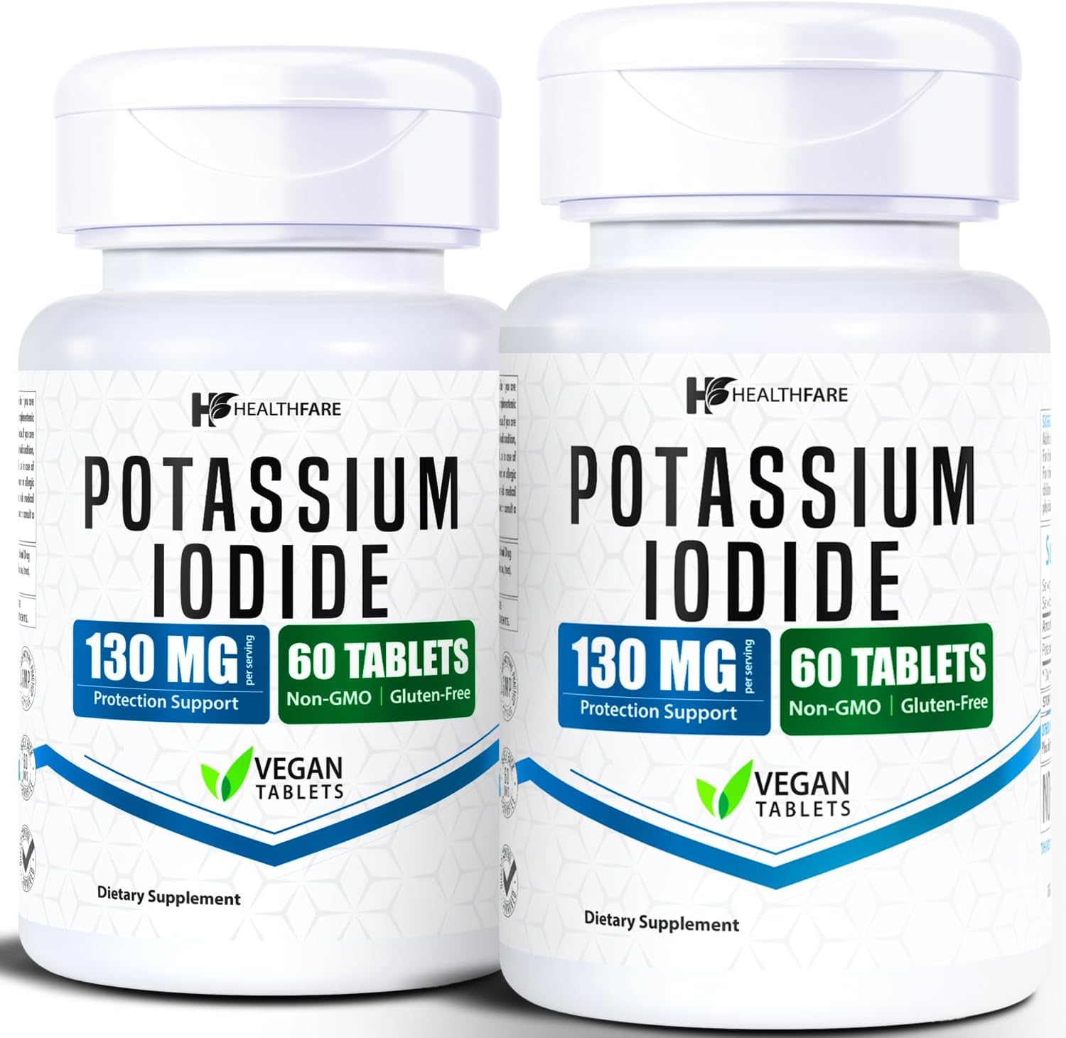 Potassium Iodide Tablets | 130 mg | 120 Fast-Dissolving Tablets (2 Pack) | Ki Pills | Long Shelf Life | Non-GMO