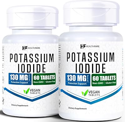 HealthFare Potassium Iodide Tablets | 130 mg | 120 Fast-Dissolving Tablets 2 Pack | Ki Pills | Long Shelf Life | Non-GMO
