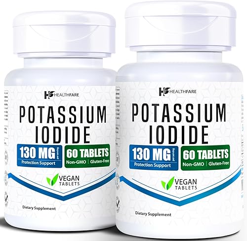 Miniatura 9 de HealthFare Tabletas de disolución rápida de yoduro de potasio de 130 mg paquete de 6 - 360 tabletas EXP 052032 - Ki Pills