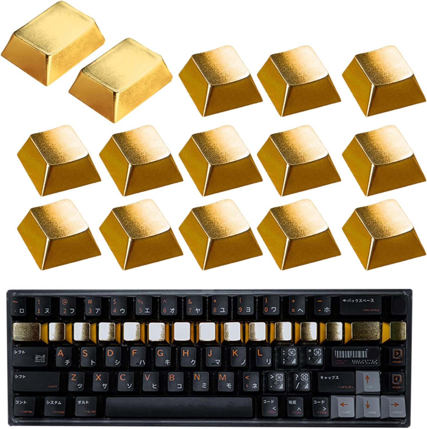 Zinc Alloy keycap,Alloy Metal Keycaps Set for Mechanical Keyboards, Ergonomic 15Pcs Gaming Keycaps