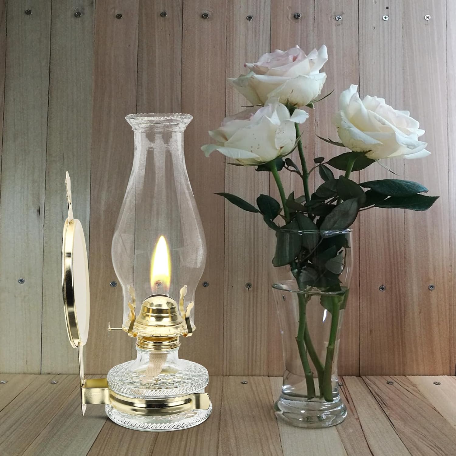 Alipis Vintage Rustic Kerosene Oil Lamp with Glass for Indoor Use Retro Decorative Emergency Lighting for Living Bedroom Temple Bar Classic Atmosphere Enhancer
