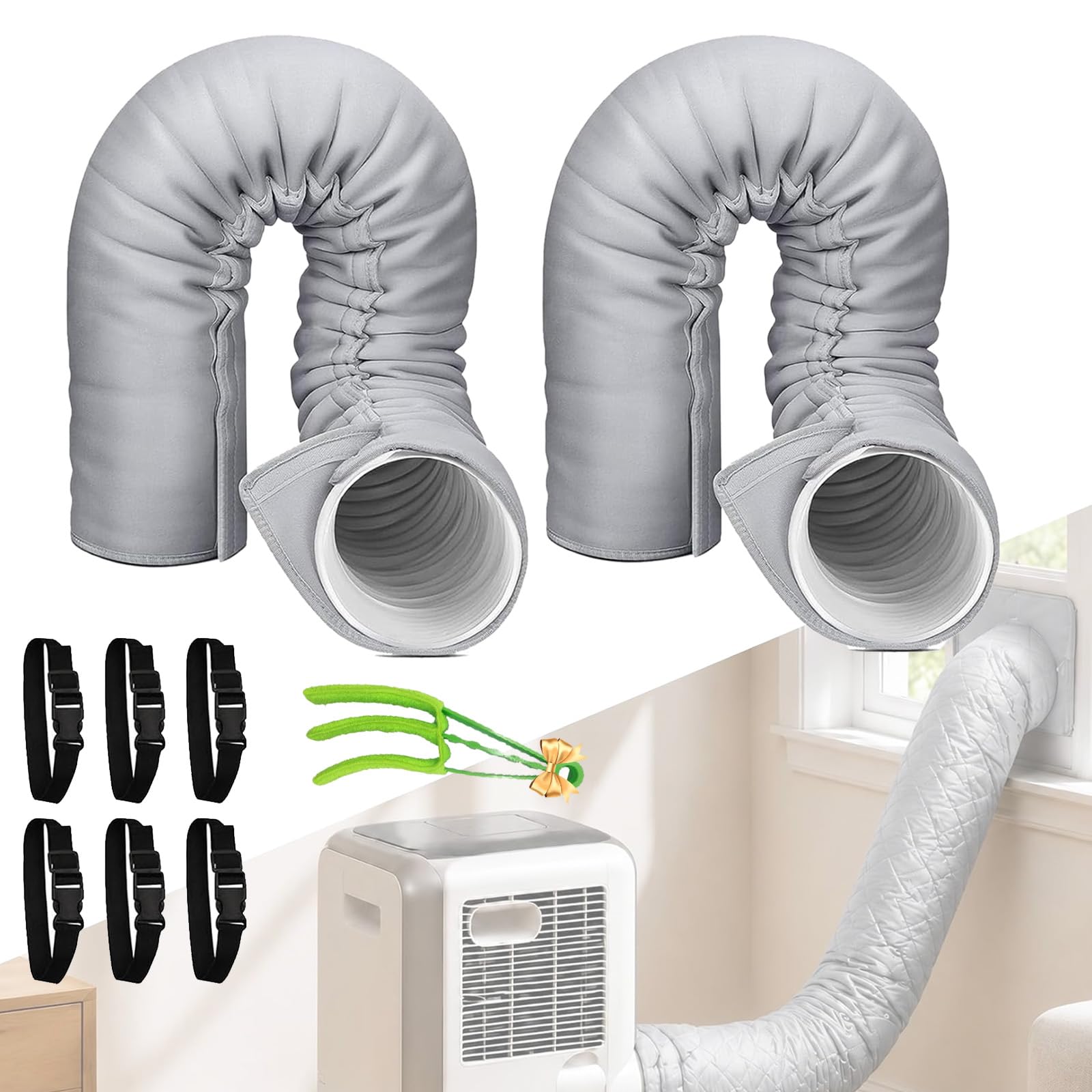 Glsayzu Mix-7 150X52cm Insulation For Portable Air Conditioner Exhaust Hose, 2-Piece Universal Insulating Sleeve For Portable Air Conditioners, Heat Protection & Energy Saving, For 12.7Cm & 15Cm Diameters (Mix-7)