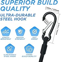 Vista 4 de Correas elásticas cortas con Mini SDTC Tech con mosquetones, paquete de 8 correas elásticas negras extra resistentes de 6", 8", 10" SDTC Tech