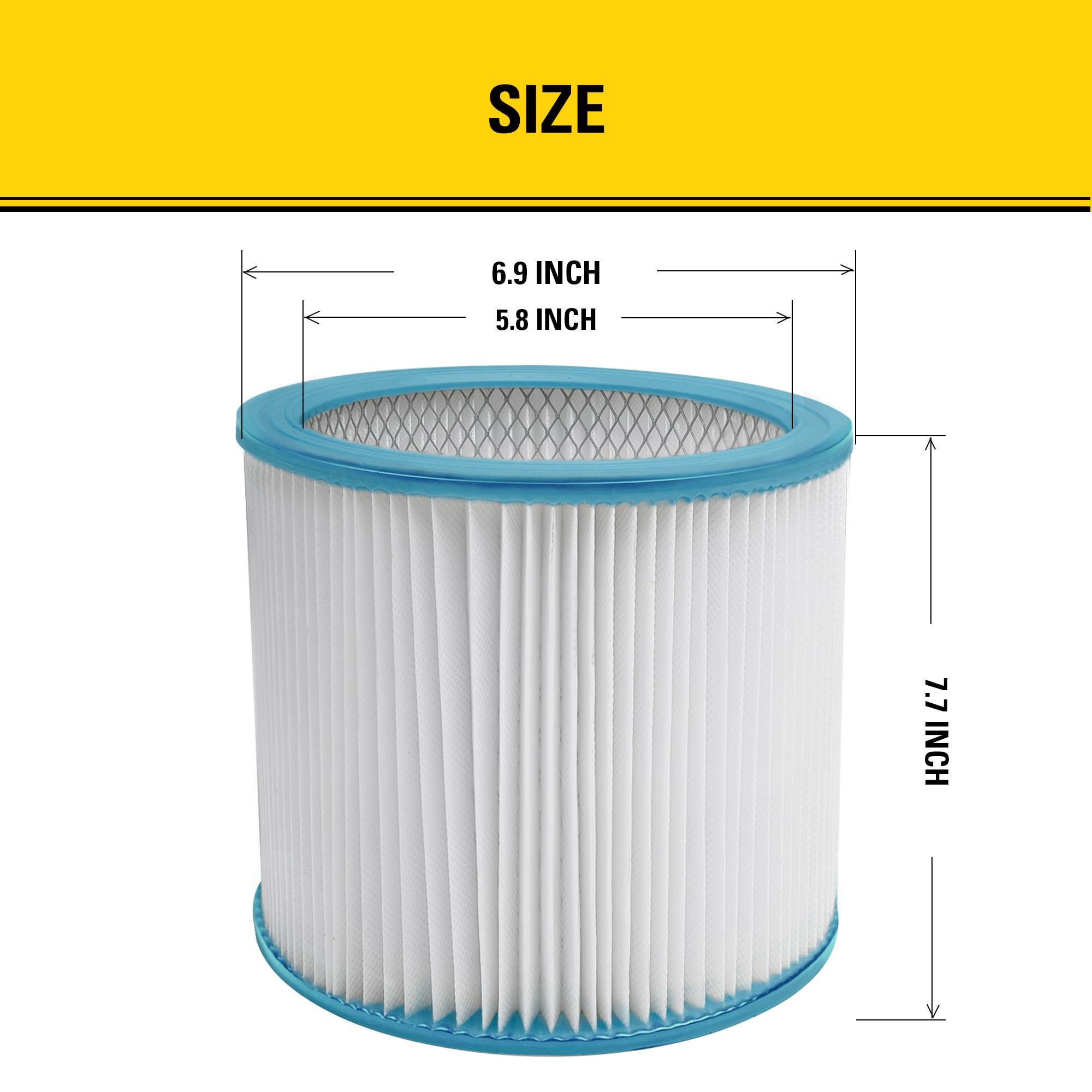 STANLEY HEPA Vacuum Filter Replacement 08-2566BP, Fit for Most 5
