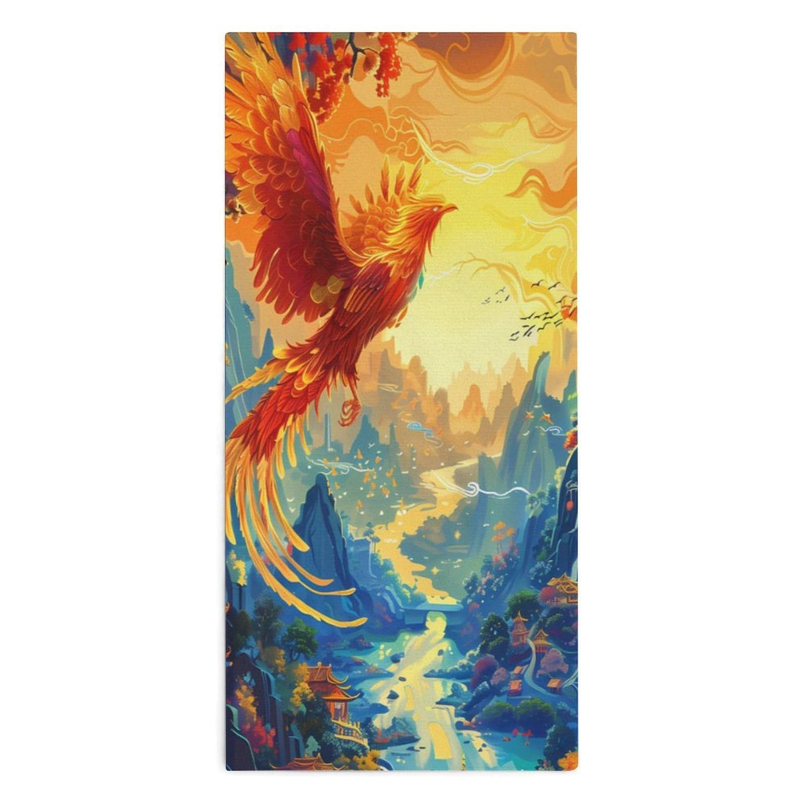 TXFBTRFSA Flying Dragon Phoenixbird Hand Towels for Adult Face Towel Bath Beach Swim Accessories