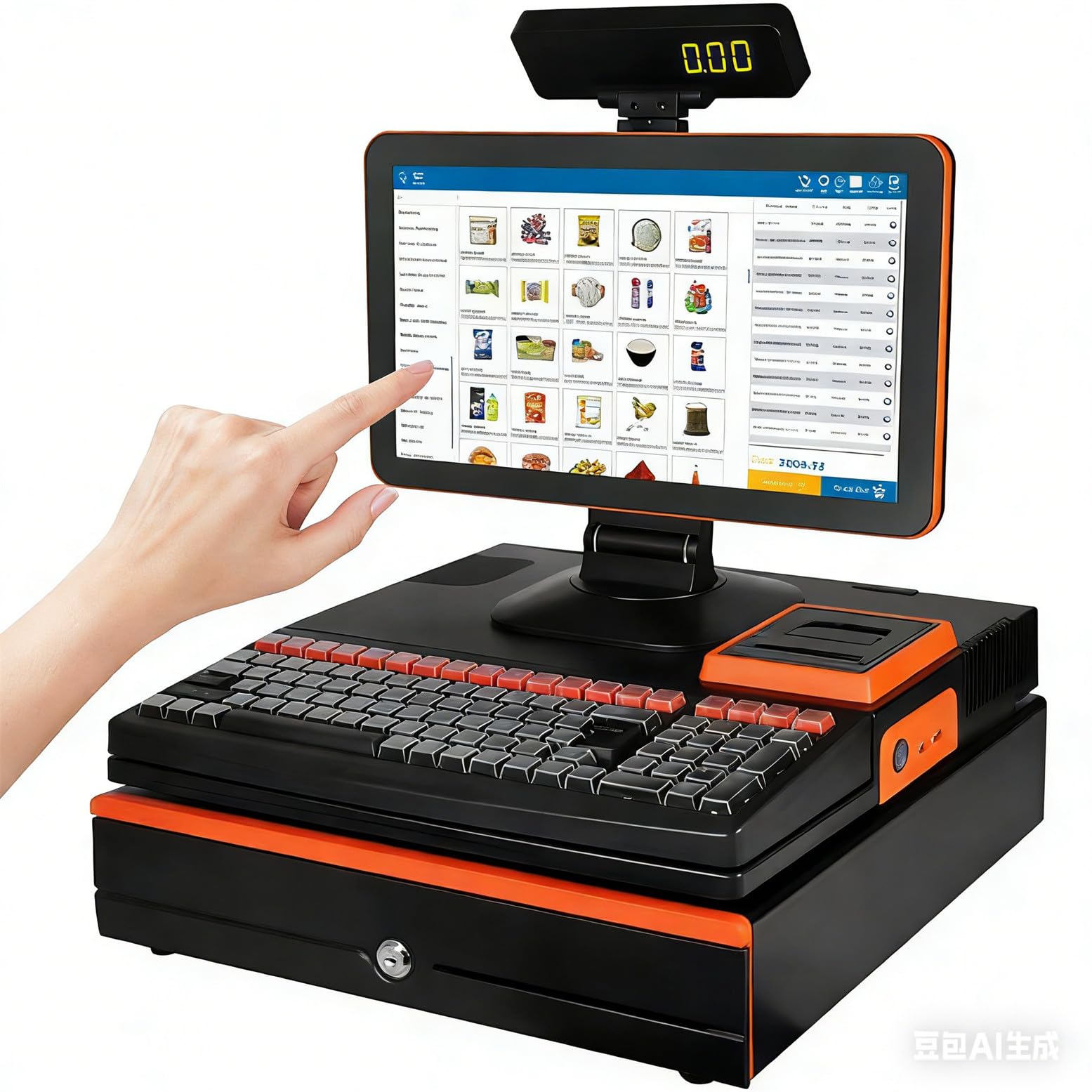 JozyJul Commercial POS Sy-stem: Features 15.6" Touch Screen, Integrated 58mm Receipt Printer, i5 Processor, 8GB DDR3, 128GB SSD for Fast Checkout A