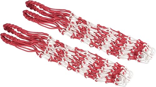 PATIKIL Bolsa de red de baloncesto paquete de 2 bolsas de transporte deportivas de malla alargada duradera para voleibol fútbol fútbol rojo y blanco