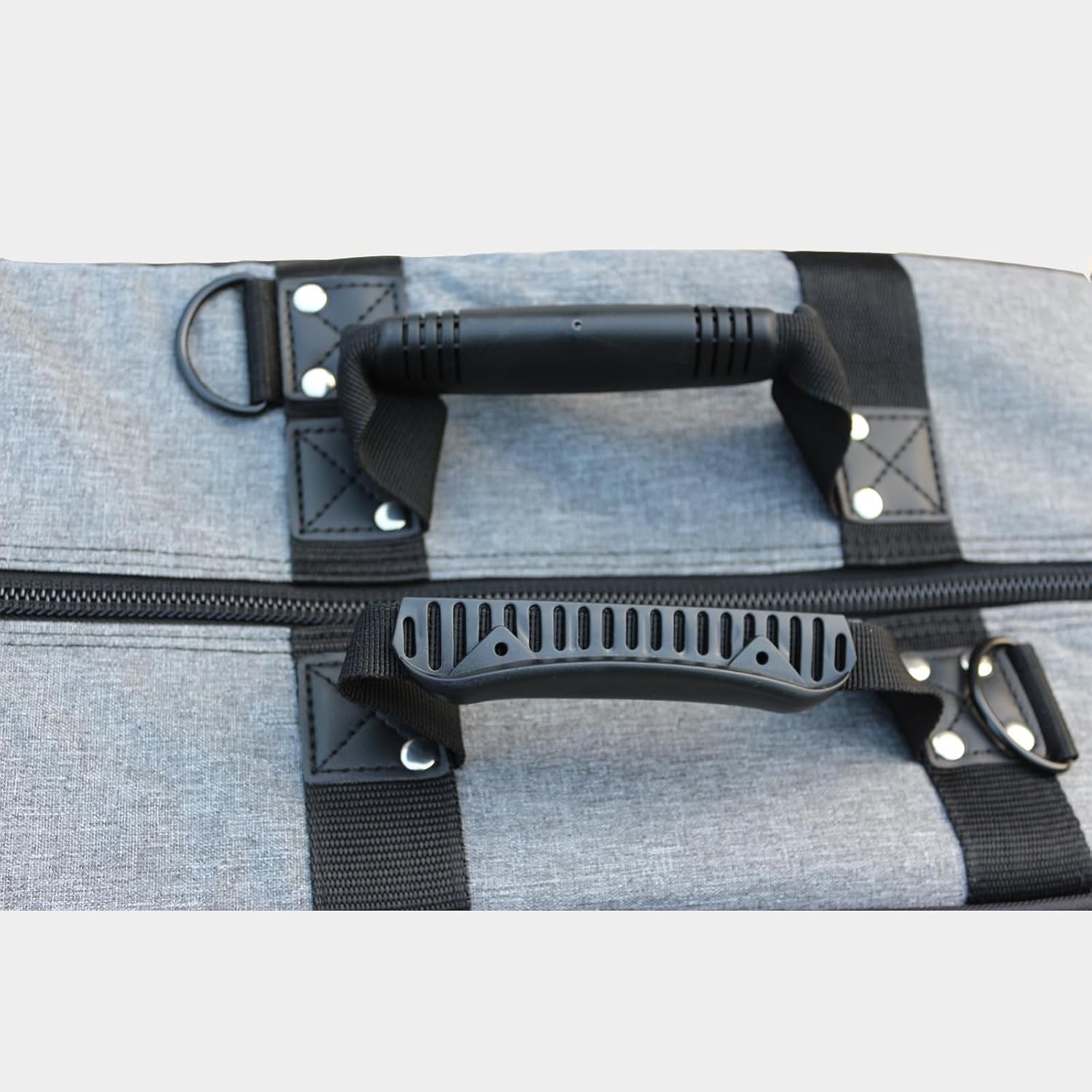 Double Bass Bag with wheels 3/4 Upright Bass Gig Bag Oxford Cloth String Bass bag Thickened liner Multiple storage pockets with Sturdy Handles and Straps (Grey)