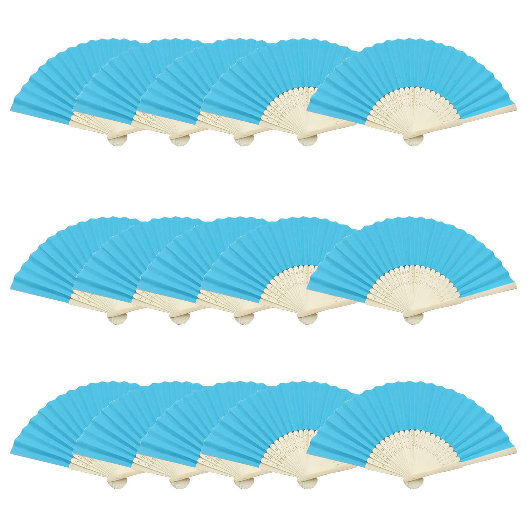 Woohome 15 PCS Hand Fan Foldable Paper Fan for Dancing, Part, Picnic, Wedding Party Gift, Guest Favour Wedding Decoration (Dark Blue) โ image 1