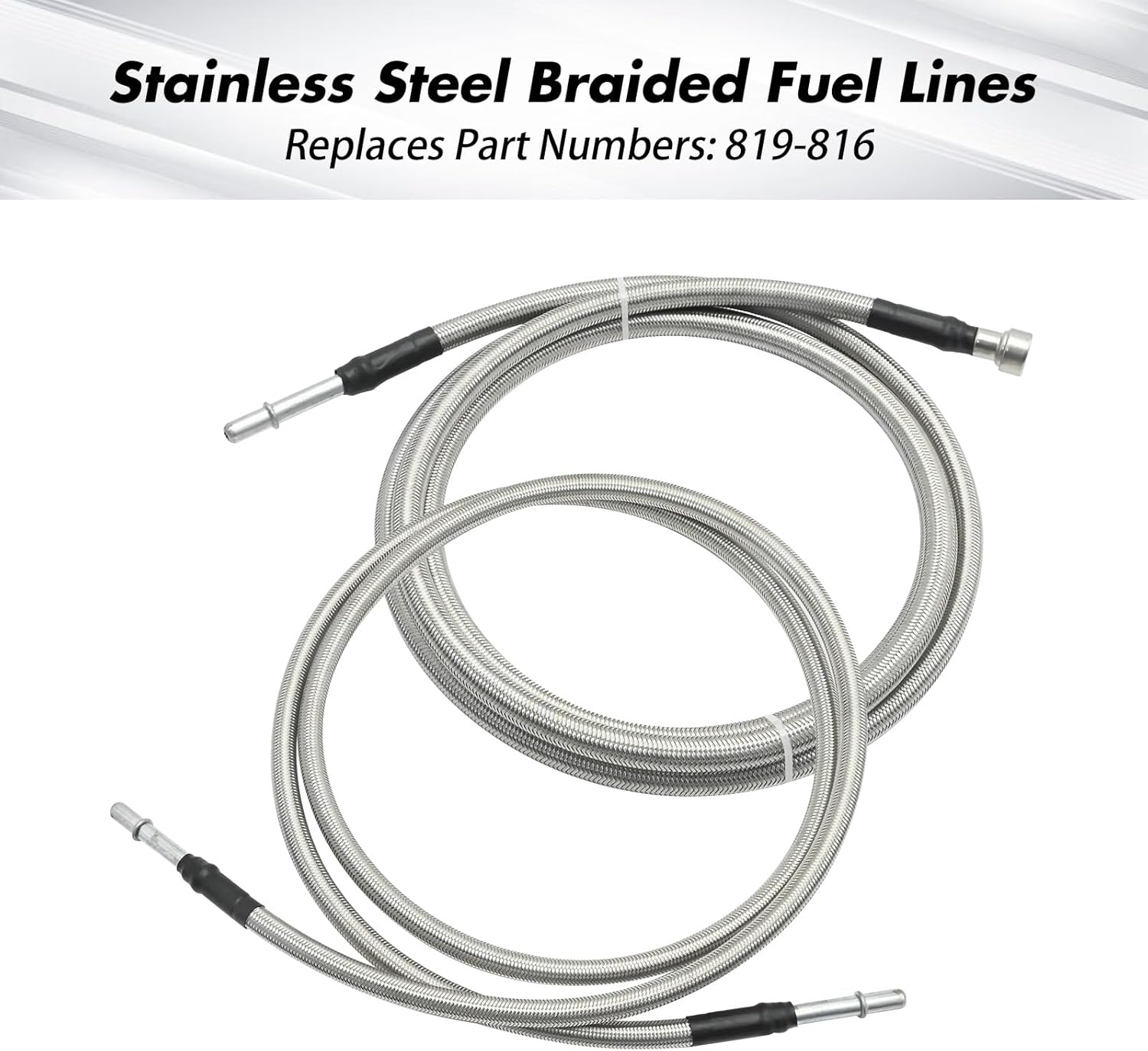 2Pcs 819-816 Stainless Steel Braided Fuel Lines Kit Replacement for Chevrolet Silverado 1500 Classic 2007 Replacement for Chevrolet Silverado 1500 2004 2005 2006 2007 2008