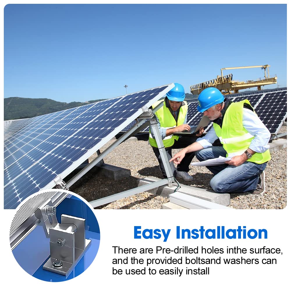 mizikuu Solarpanel Halterung Dachhaken, 4 Stück Befestigung Solarmodul Z- Halterung Montage Solarpanel Dachmontage Individuell Verstellbar pv modul halterung für Wohnmobile, Dächer, Wände