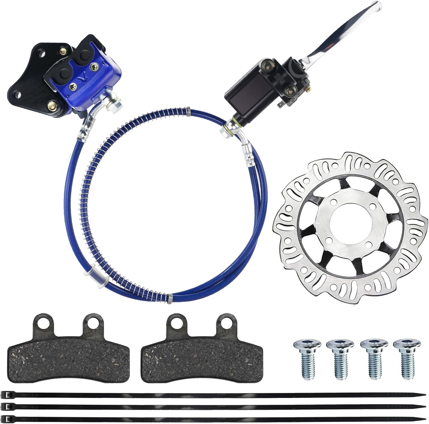 PRO BAT Front Disc Brake Master Cylinder Caliper + Disc Brake Rotor + Brake Pad Assembly for 50cc 70cc 90cc 110cc 125cc SSR Apollo Chinese Dirt Bike Pit Bike