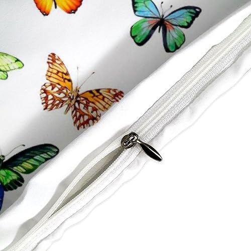 Miniatura 5 de Juego de ropa de cama de 3 piezas con diseño de mariposas y mariposas, tamaño individual, de microfibra ultra suave, patrón de mariposas para niños