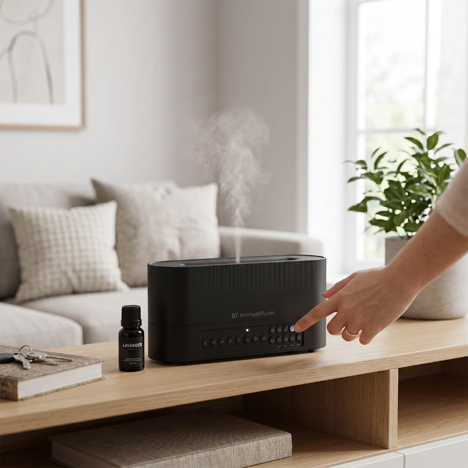 Umidificatore con Diffusore di Olio con Altoparlante, 260 Ml | Rumore bianco e luce notturna, timer intelligente, spegnimento automatico, nebbia fredda silenziosa, alimentazione USB