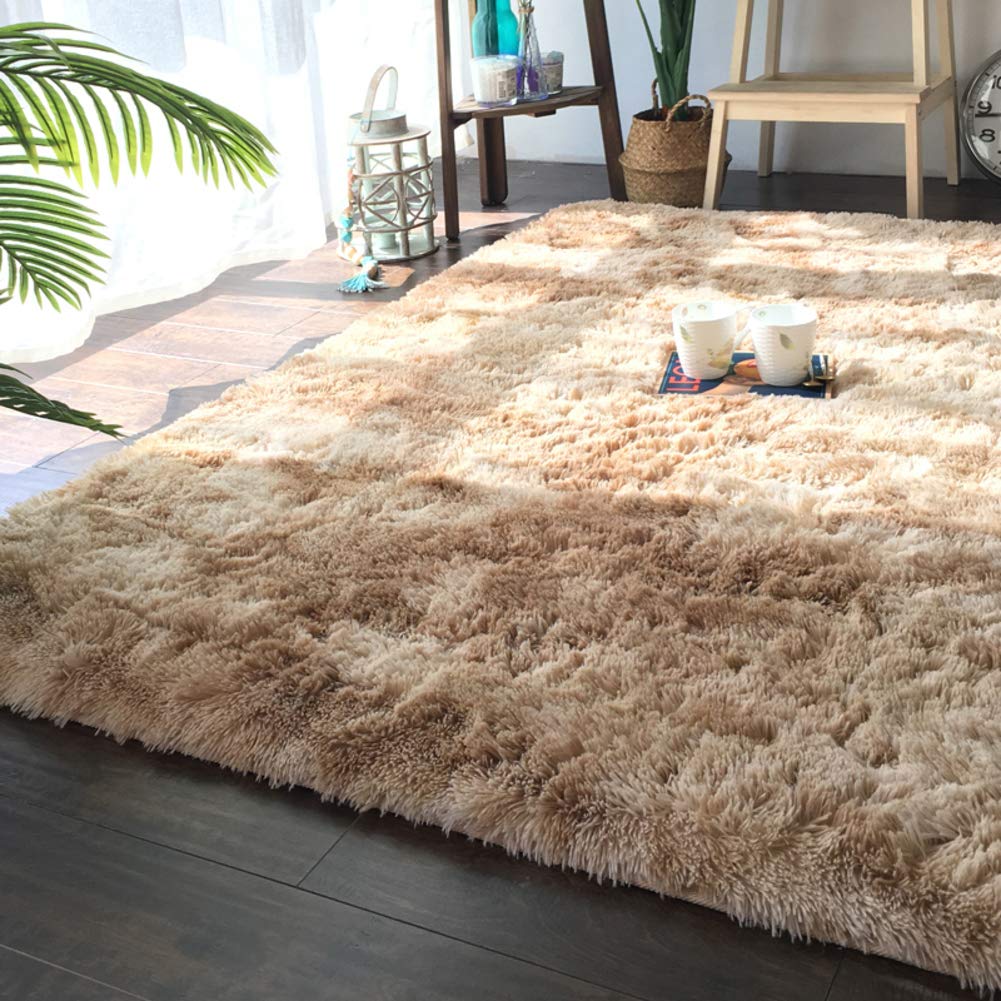 Z&H Thickened Shaggy Rug For Living Room, Super Soft Plush Fluffy Area Rug High Pile Carpet Coffee Table Bedroom Bedside Rug-khaki 200x300cm(79x118inch)