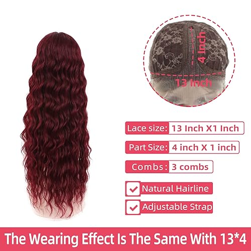 Miniatura 2 de Miz Barn Pelucas de cabello humano con encaje frontal, encaje frontal de 13 x 4 x 1, pelucas sueltas de ondas profundas, pelucas de cabello humano