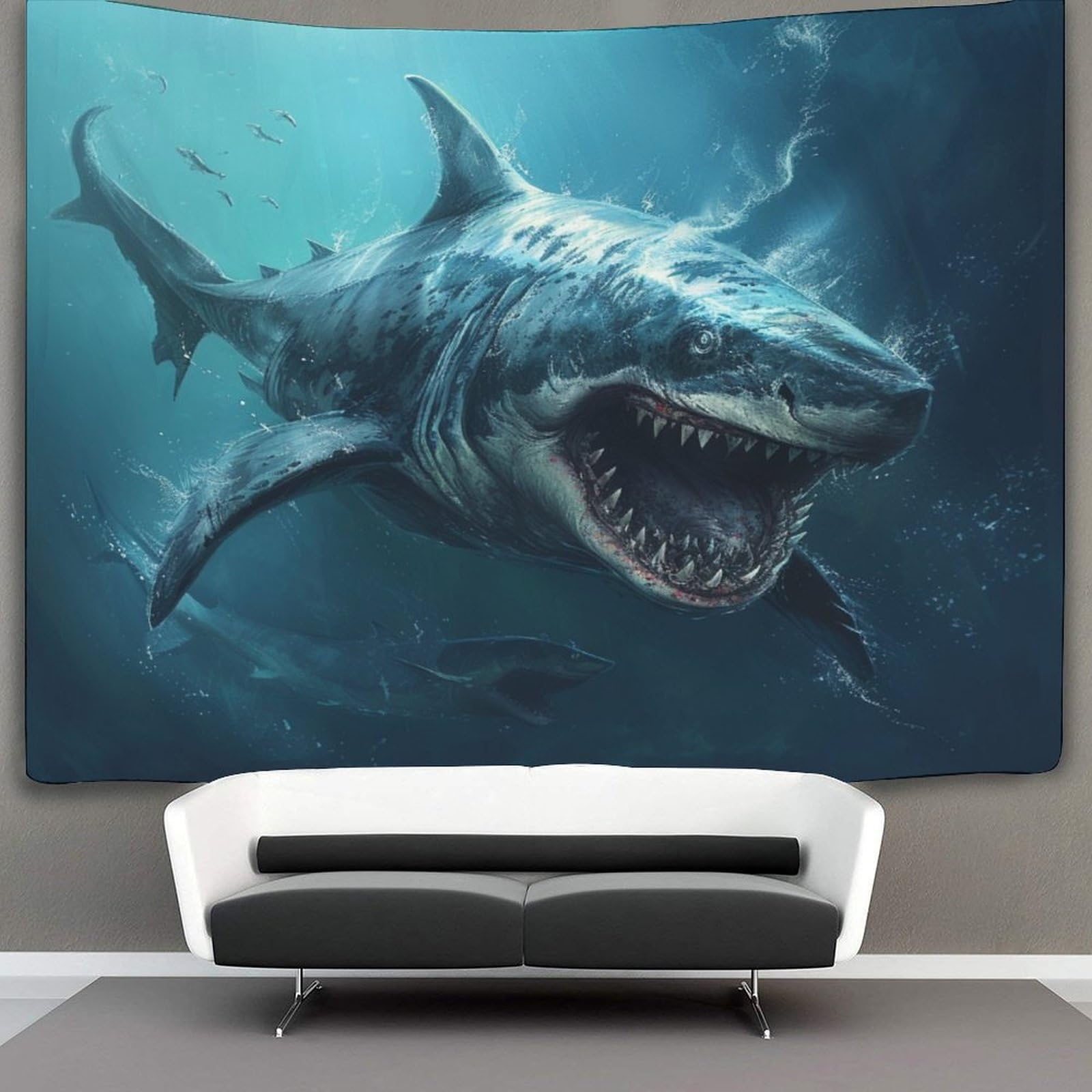 GXYUAOIEF 3D Shark Print Wall Blanket Home Decoration Bedding Poster Wall Art Tapestry Tapestries Wall Hanging Soft Polyester for Living Room Bedroom Dorm Deco 70cmx100cm