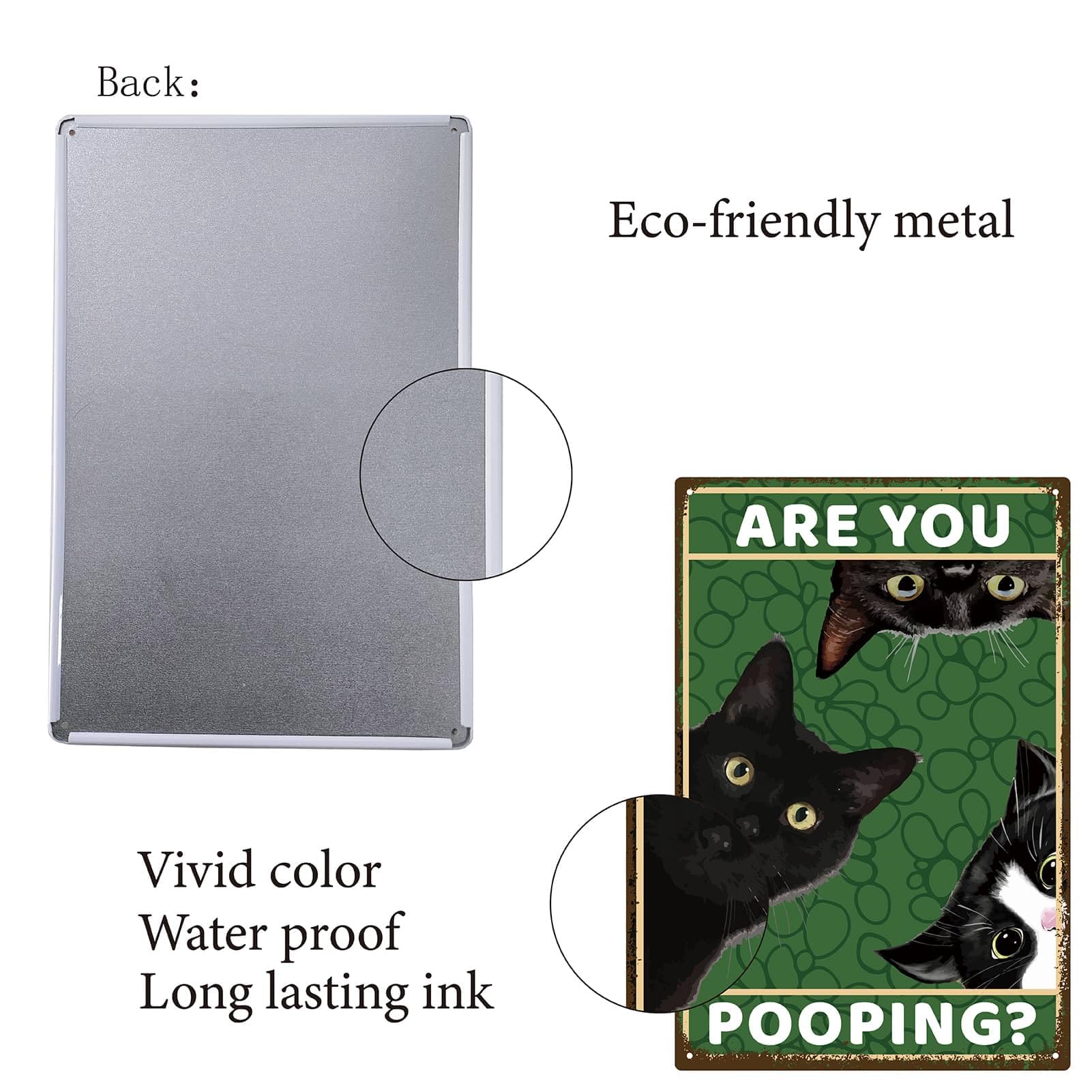 Lustiges Badezimmer Schild - Are You Pooping Schwarze Katze Wanddekoration