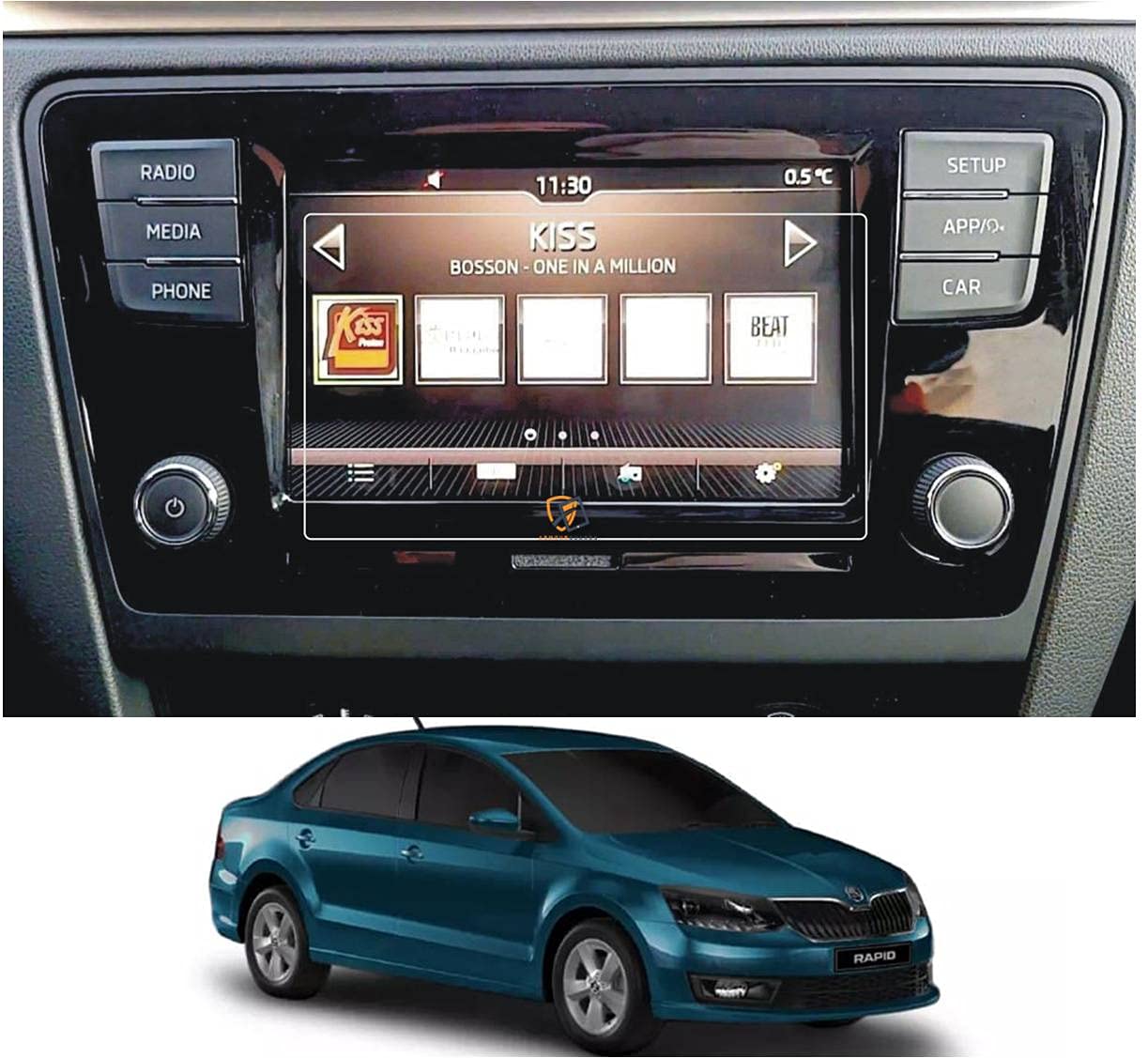 Armour Guards 9H Scratch Resistant, Unbreakable, Flexible & Shatter Proof Car Infotainment Screen Protector Compatible with SKODA RAPID Monte Carlo 1.6 Mpi At (6.5 Inch) (Transparent)-image-17