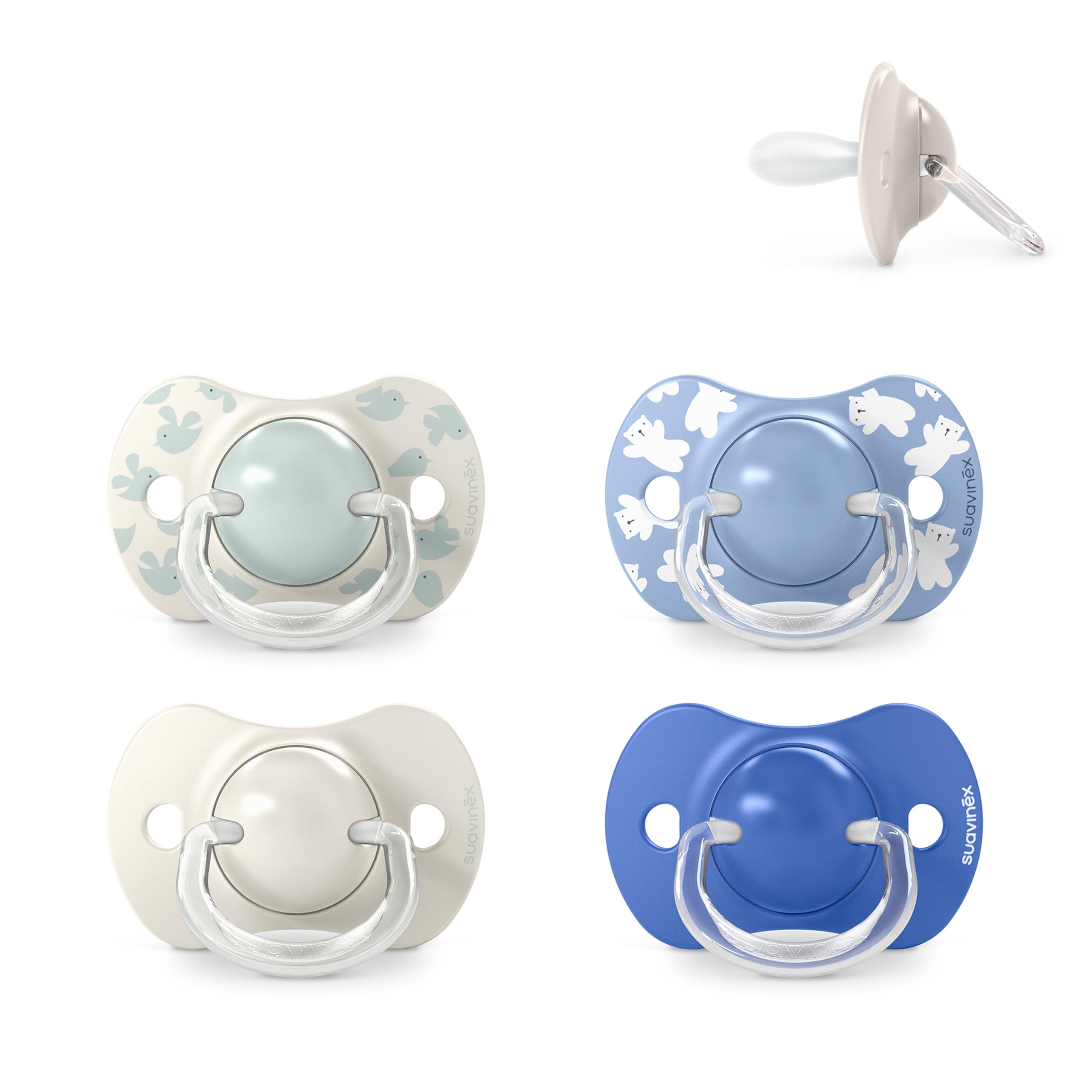 Suavinex, Pack de 2 Chupetes para Bebés 0/6 Meses y Recién Nacidos, con Tetina Fisiológica de Silicona SX Pro Simétrica, Plana y Flexible, Respeta el Desarrollo Bucodental, Birdies Verde — view 42