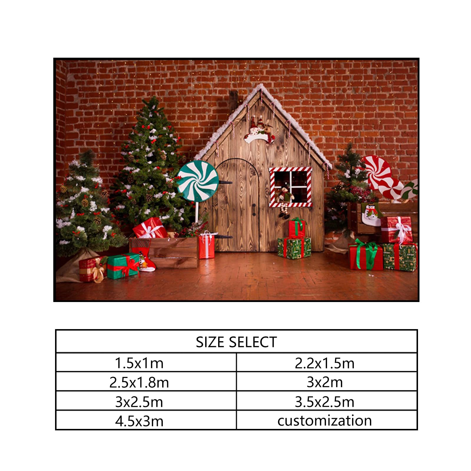 YongFoto 3x2,5m Fondo de Fotografia Árbol Navidad Regalos Navidad Lollipops Bokeh Lights Pared ladrillo Rojo Interior Telón de Fondo Fiesta Niños Boby Retrato Personal Estudio Fotográfico Accesorios