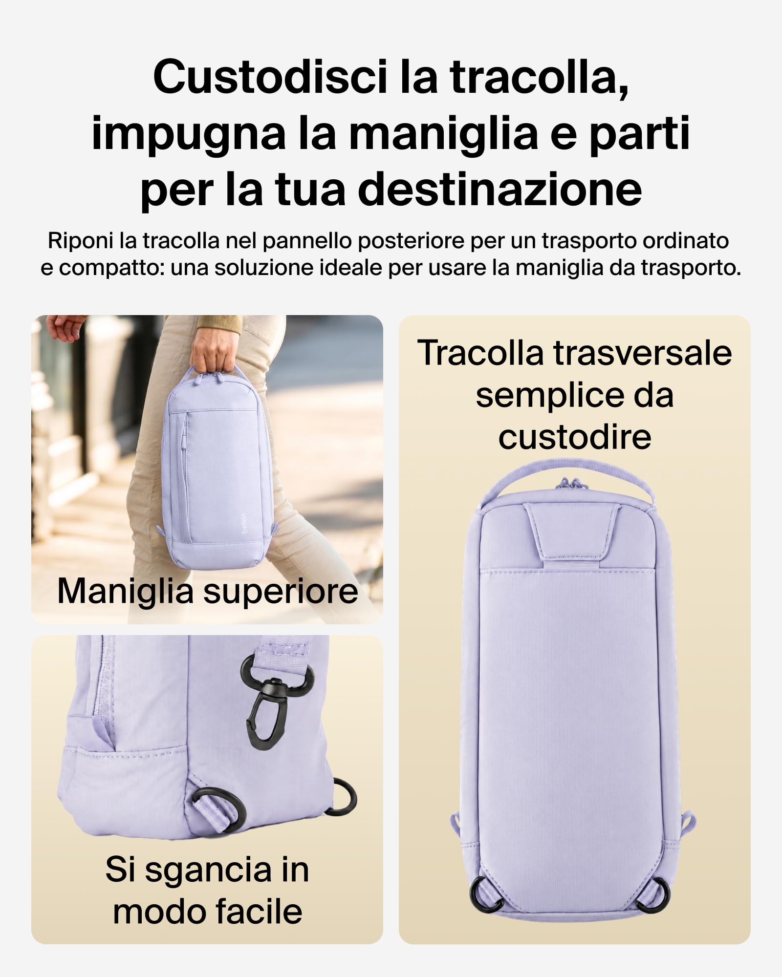 Belkin Gaming Borsa per Nintendo Switch 2 Protettiva da Viaggio - Viola | Borsa Crossbody, Custodia Protettiva da Trasporto per Accessori Console, Interno Morbido, Leggera, 10 Slot per Schede Giochi