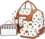 Wogarl Weekender Bags for Women Large Canvas Overnight Bag Travel Duffel Bags Carry on Shoulder Weekend Bag with Shoe Compartment for Travel Night Flight Daily Use, Light Brown