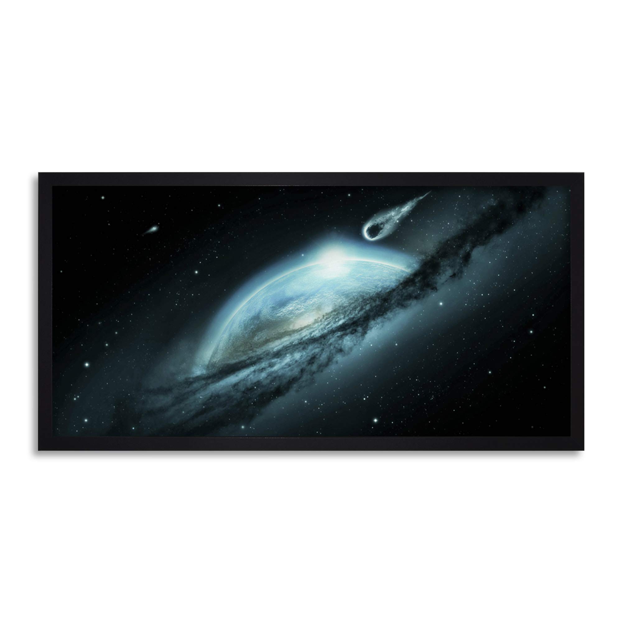 Artery8 Space Stars Light Planet Galaxy Meteoroid Framed Wall Art Print Long 25X12 Inch