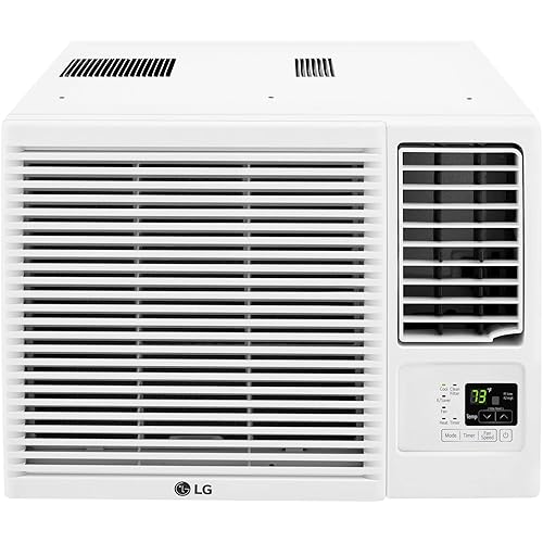 LG 7,500 BTU Window Air Conditioner with Supplemental Heat, Cools 320 Sq.Ft. (16' x 20' Room Size), Electronic Controls with Remote, 2 Cooling, Heating & Fan Speeds, Slide In-Out Chassis, 115V
