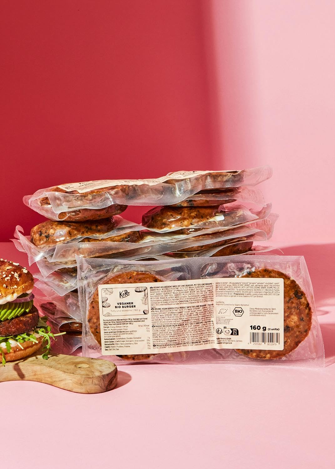 KoRo - Burger vegano con tofu e wakame bio | 12 x 160 g