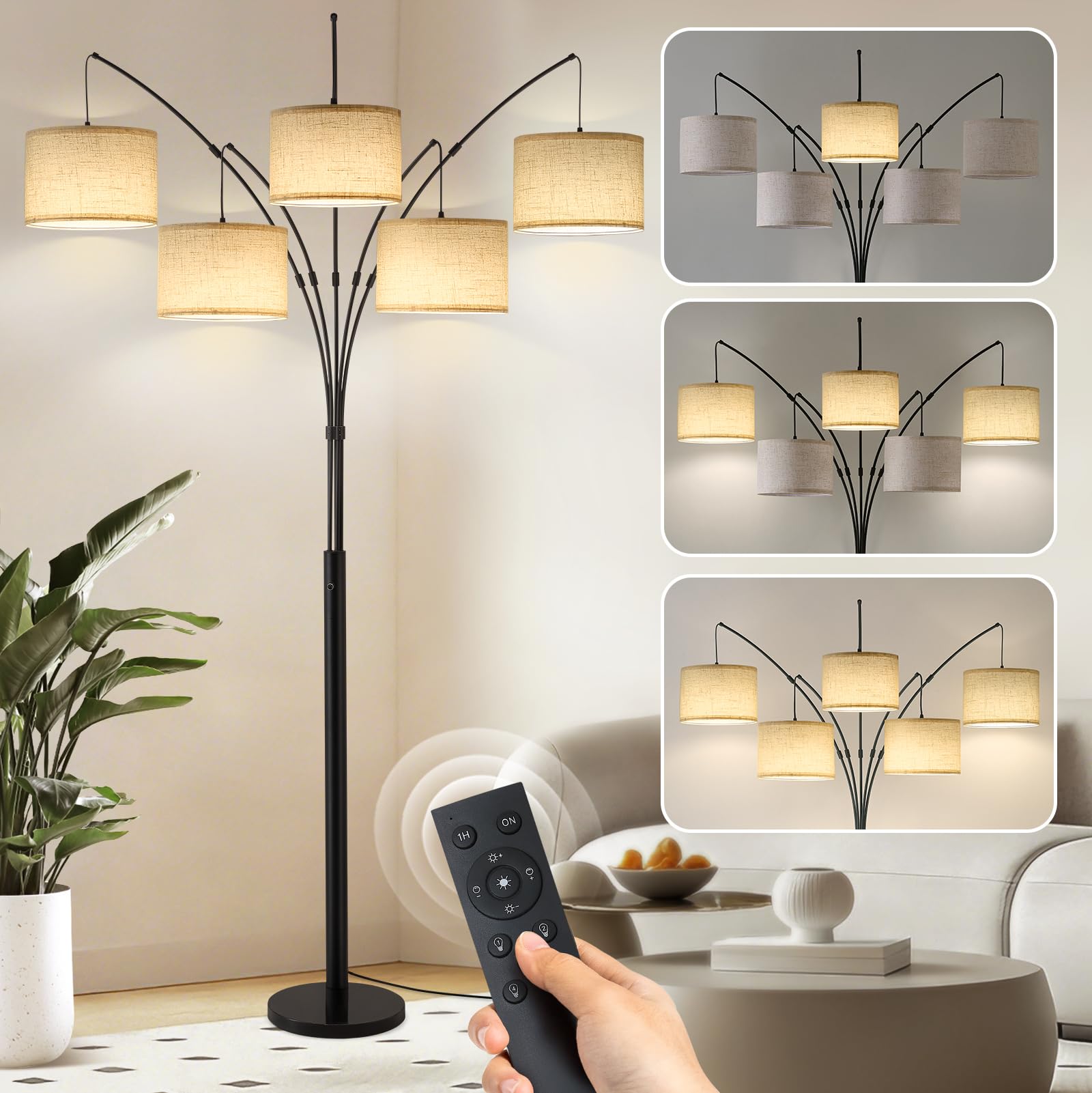 Fansdrick 4000LM Super Bright Arc Floor Lamp