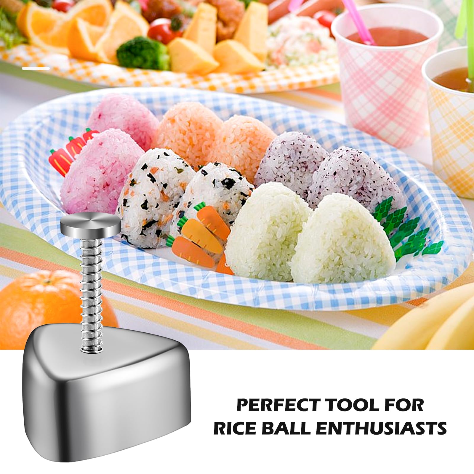 Nizirioo 2 Stück Sushi-Form, Dreiecksform, Reiskugelform, Edelstahl