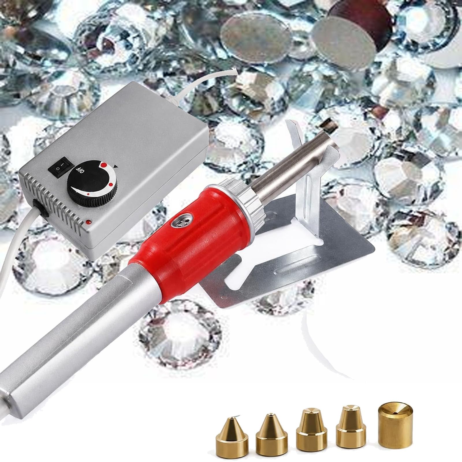 Máquina De Colocación De Diamantes De Imitación Al Vacío, Aplicador Termoadhesivo Autocebante Con 4 Puntas Intercambiables, Temperatura Ajustable, Rango De 1 A 8 Mm, Para Ropa, Zapatos, Bolsos