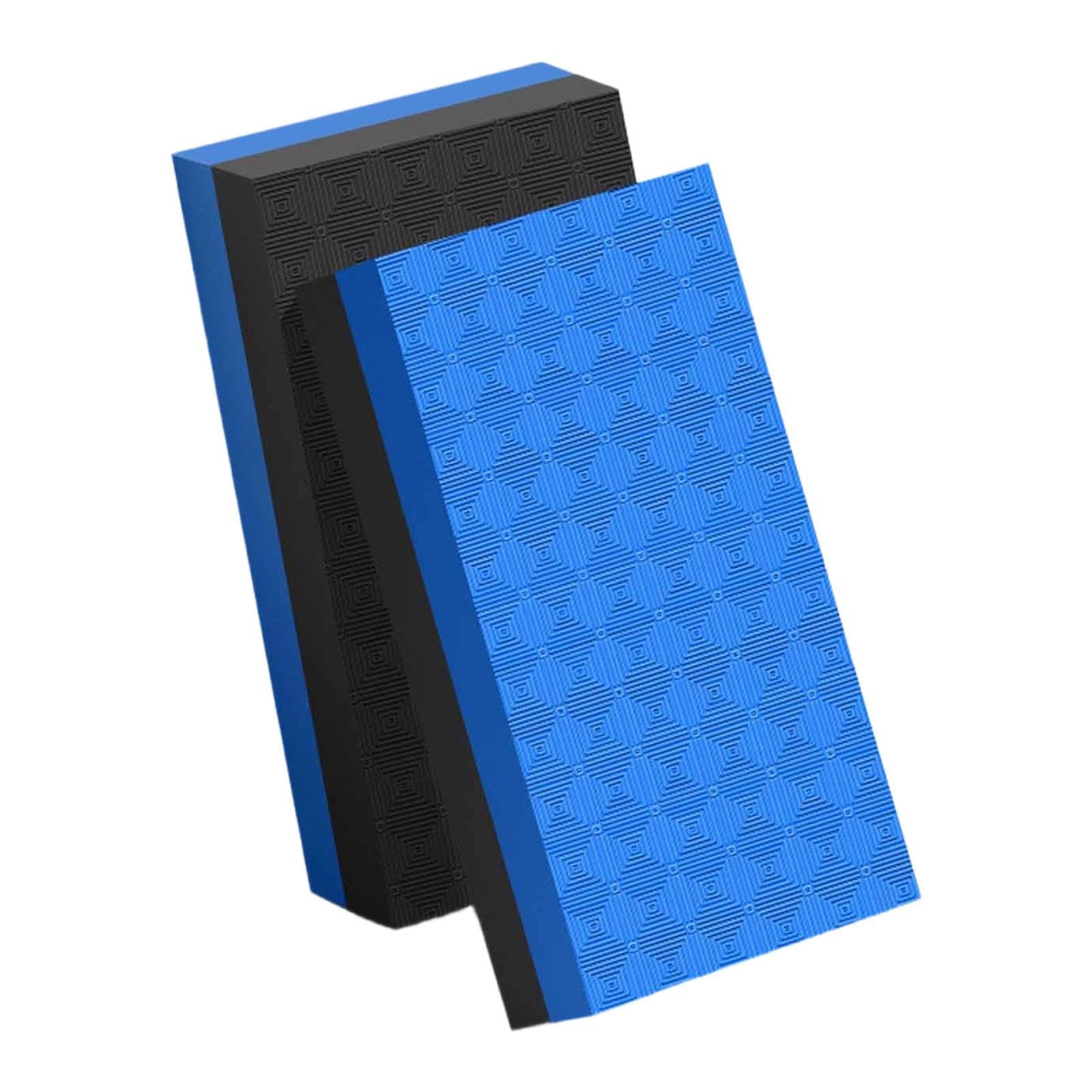 Milageto 2Pcs Silence Weightlifting Crash Drop Pads,Floor Protection Soundproof Portable Cushion Deadlift Weight Mats for Gym Fitness, Black Blue 80x40x4cm