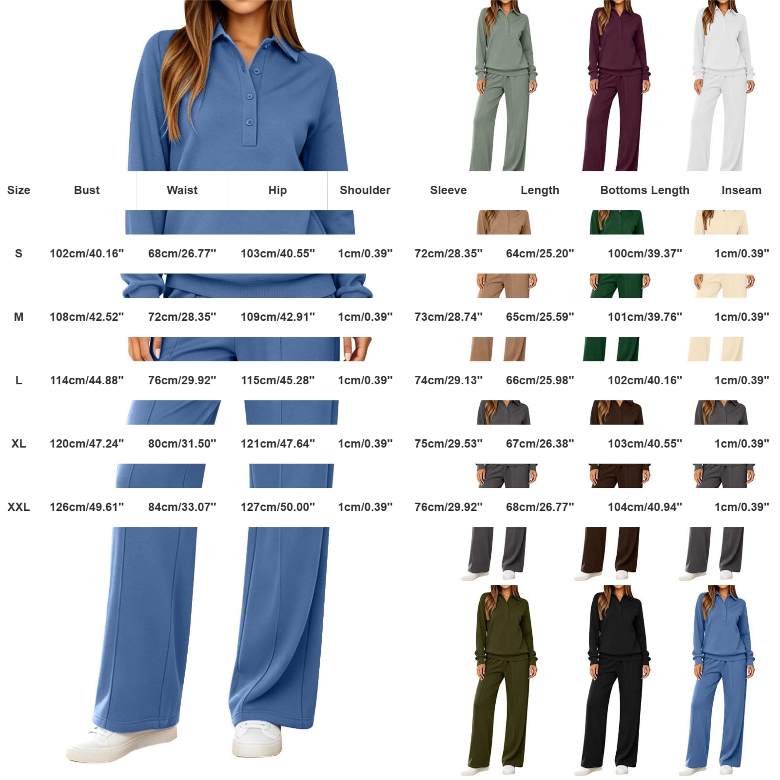 Tuta Sportiva Donna 2 Pezzi Completi Sportiva Manica Lunga Scollo a V Tuta Palestra Completo Da Ginnastica Casual Set Top E Pantaloni a Gamba Larga Tute Per Jogging Yoga Fitness Da Casa Autunno