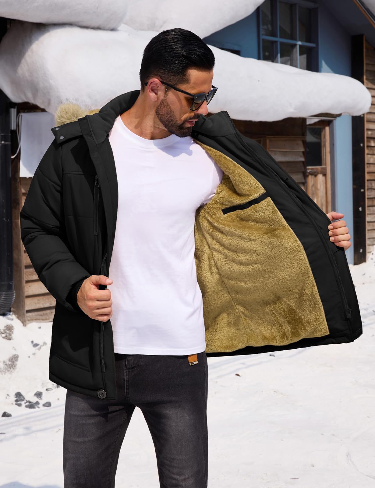 Lonya Giubbotto Invernale Uomo Parka Giacca in Pile