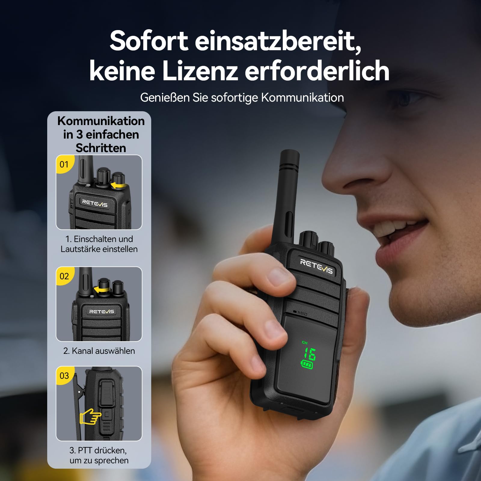 Retevis RT21H Talkie Walkies, Radio Bidirectionnelle à Écran Caché, Indice d'Étanchéité IP54, Chargeur Robuste Type-C à 6 Emplacements,Talkies-Walkie Rechargeables pour Écoles, Hôtel（6 pièces, Noir