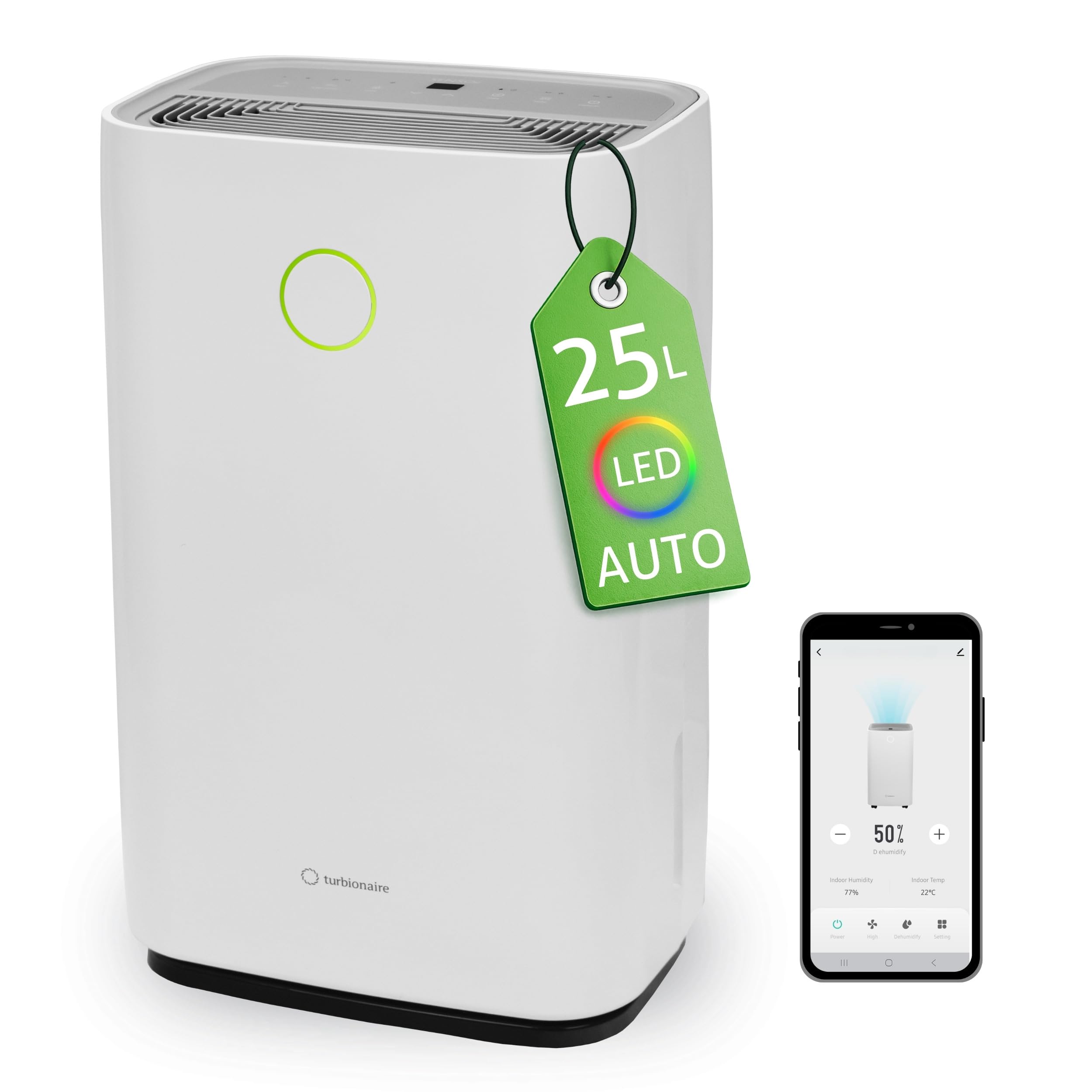 Turbionaire Senso 25 WIFI Dehumidifier front view